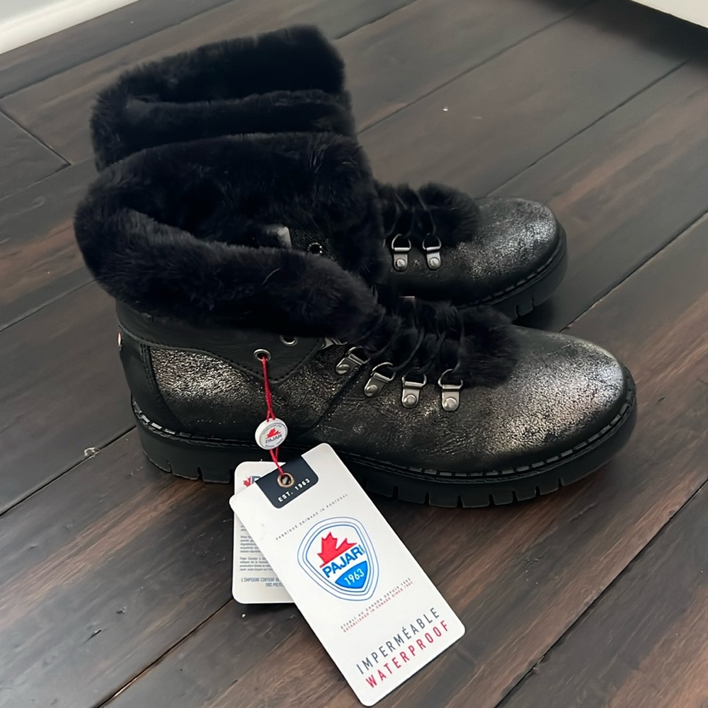 NWT Pajar Penny Pewter Faux Fur Snow Boot